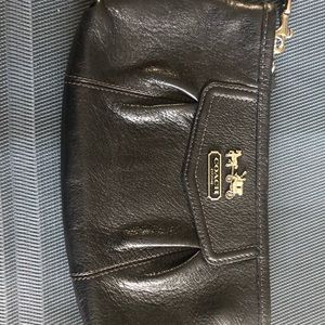 Authentic COACH black leather wristlet